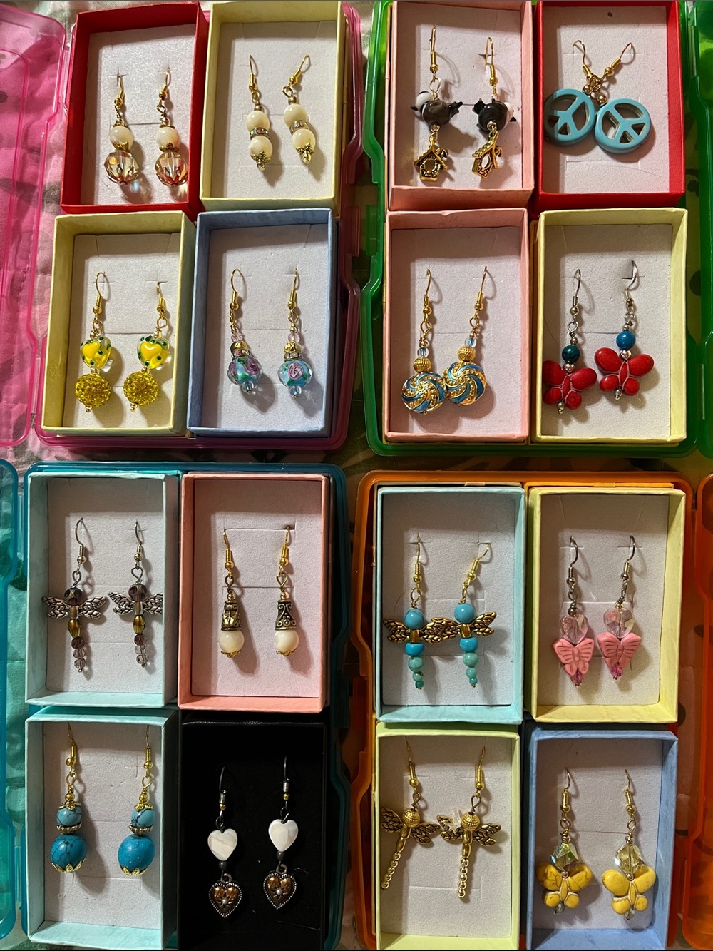 Earrings with Gold and Silver Accents